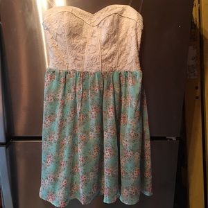 Cream lace top Sunday dress